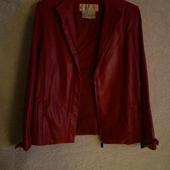 Don caster leather jacket red women size 2 - Picture 2 of 8